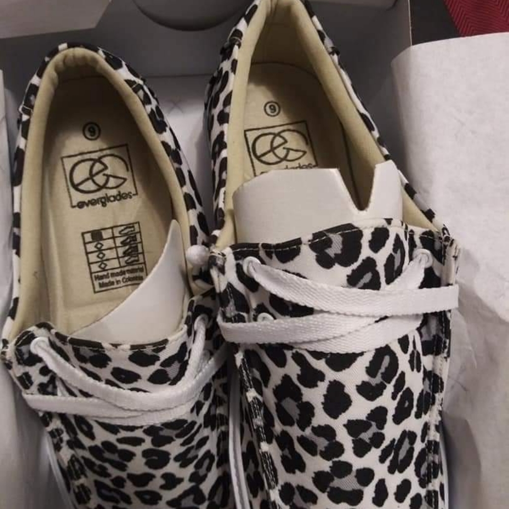 White Leopard Gabby Sneakers